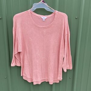 Plus Women's Washed Waffle Long Sleeve Shirt Top Size XXL